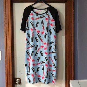 Lularoe Julia Lipstick Print XL